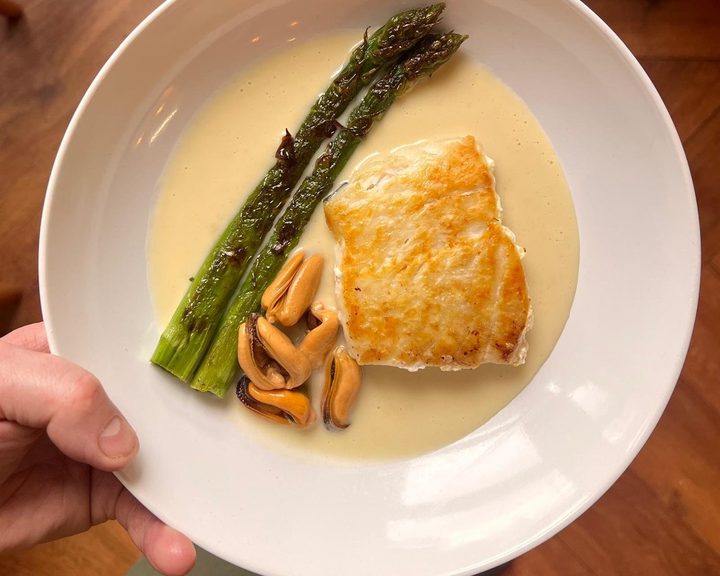 Seasonal Scottish seafood dish at Barry Fish on the Shore in Leith