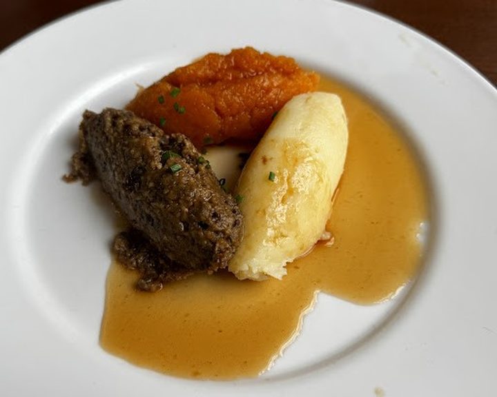 Haggis with neeps and tatties at Howies Waterloo Place in Edinburgh