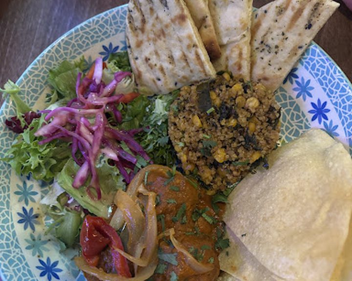 An Indian-Mexican dish with flatbread at Vivo Amigo Cardiff