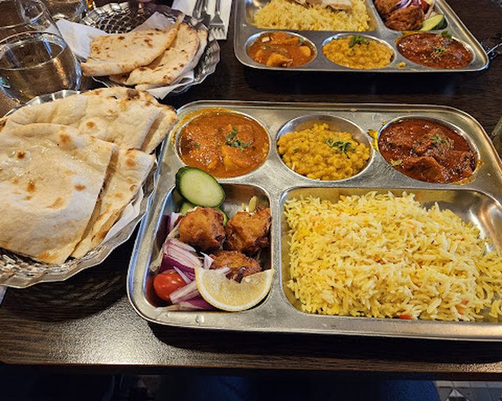 A thali-style selection of Indian dishes at Archana in Belfast