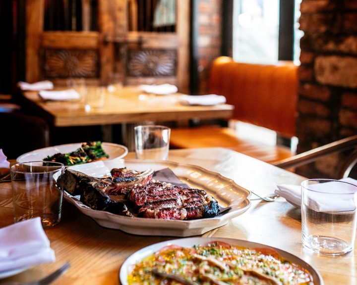 A char-grilled bone-in steak served at Asador 44 in Cardiff