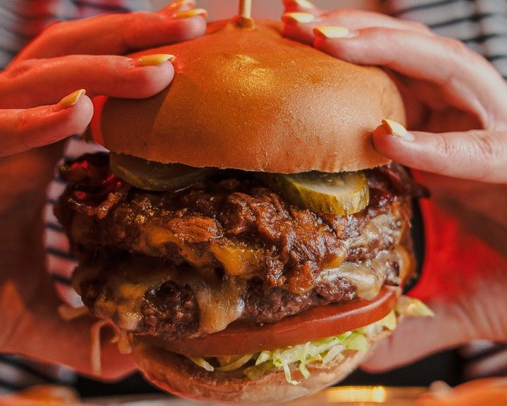 Loaded burger at Burgers and Beers Grillhouse Edinburgh