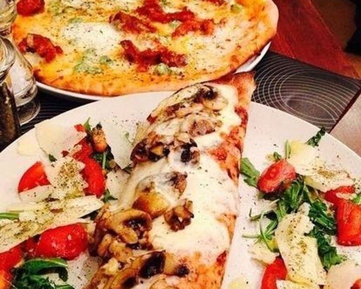 Pizza and salad served at Cafe Citta in Cardiff