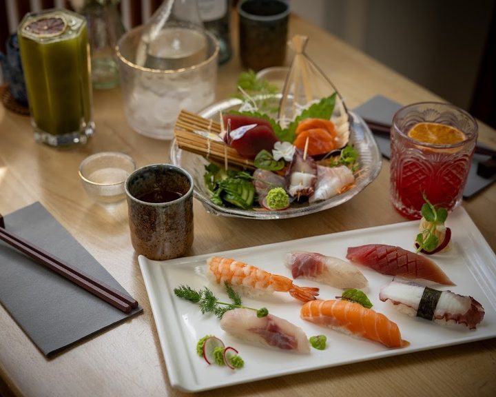 Sushi and Japanese dishes arranged at Harajuku Kitchen in Edinburgh