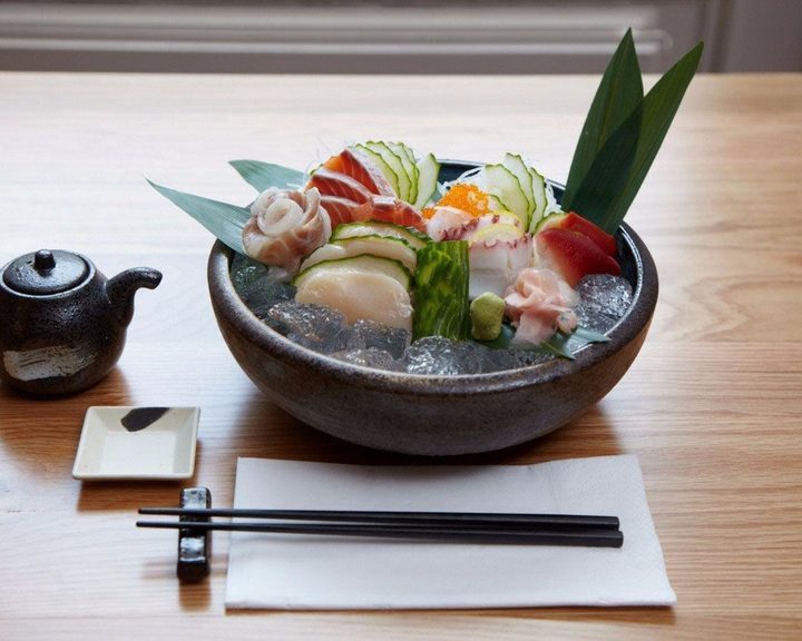 Sashimi selection on ice at Kanpai Sushi in Edinburgh