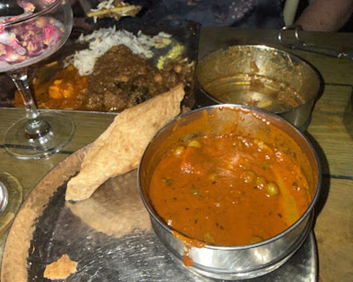 Indian street-food curries and breads served at Mowgli Street Food Cardiff