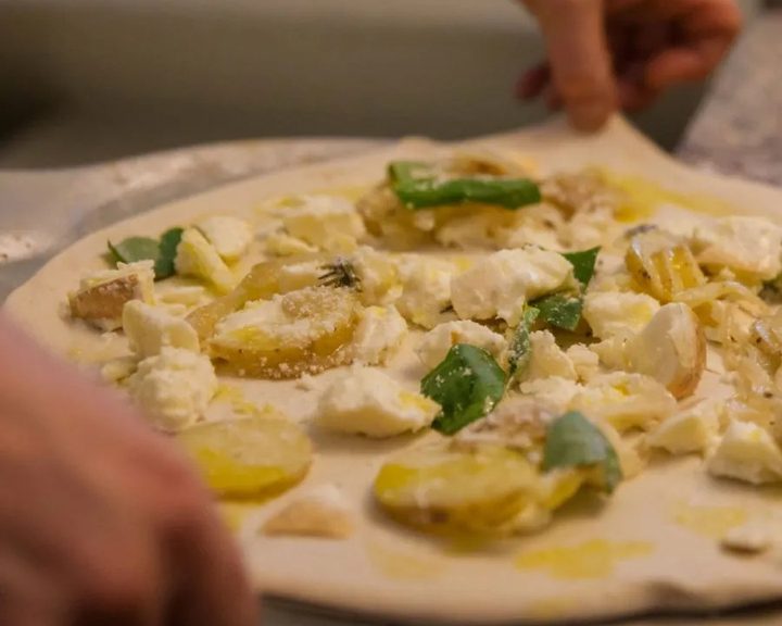 Fresh pasta being prepared at Pizzeria 1926 on Dalry Road