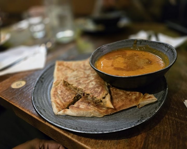 Malaysian roti canai and curry at Roti King Battersea