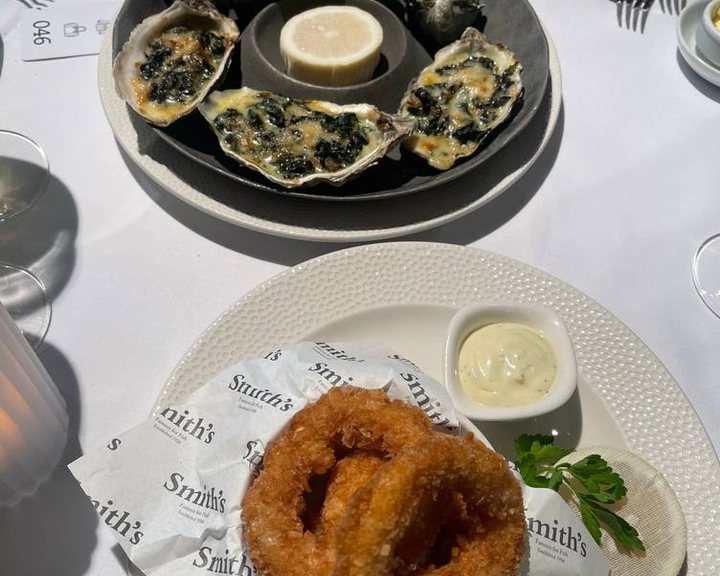 Seafood starters at Smith's of Wapping beside the Thames