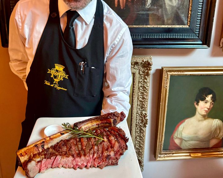 Grilled Tuscan steak at Villa Di Geggiano in Chiswick