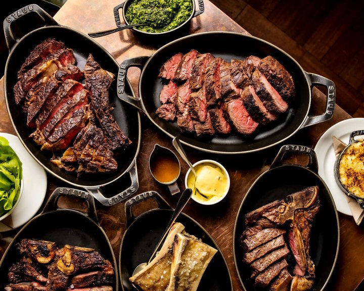 Charcoal-grilled steaks and sides at Hawksmoor Borough