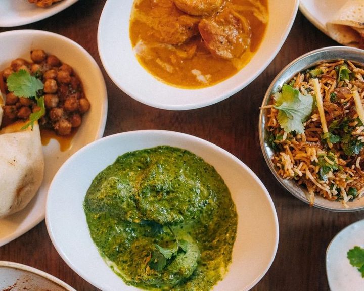 Indian sharing dishes at Mother India’s Cafe in Edinburgh Old Town