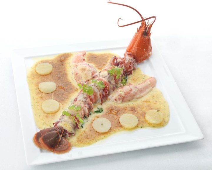 Lobster dish at Restaurant Martin Wishart on the Shore in Leith