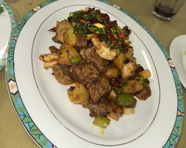 A Chinese stir-fry with meat, vegetables and fresh chillies at Crown Kitchen on City Road