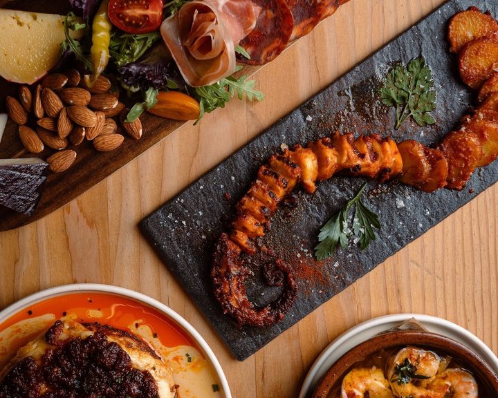 Spanish tapas spread at PIGGS on Edinburgh’s Canongate