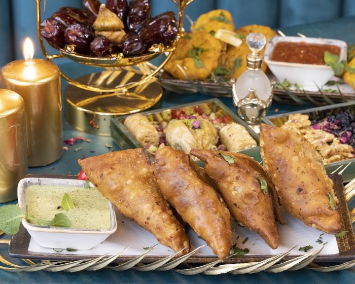 A generous fried starter platter at Spice Village Tooting