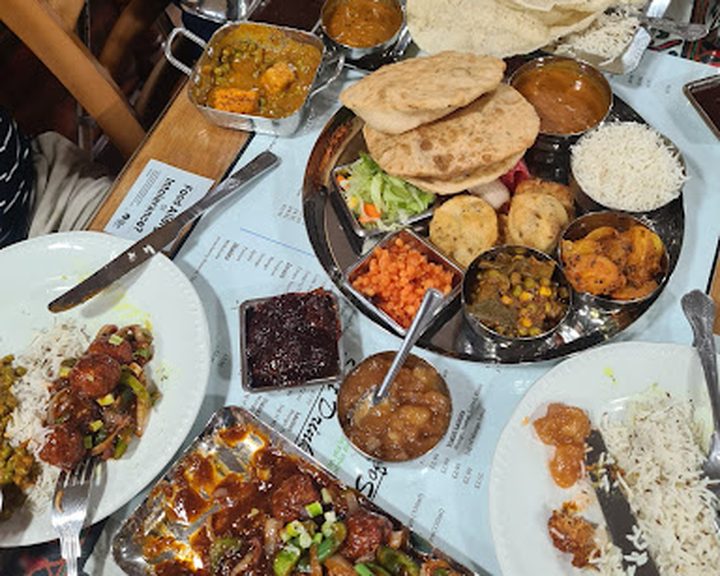 A vegetarian thali and sharing dishes at Vegetarian Food Studio in Cardiff