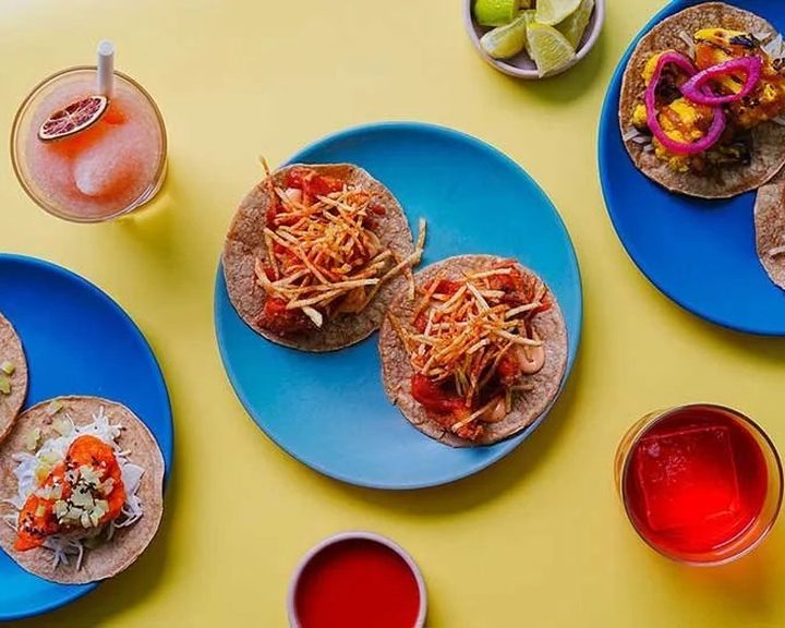 Colourful taco spread at Bodega Leith on Albert Place