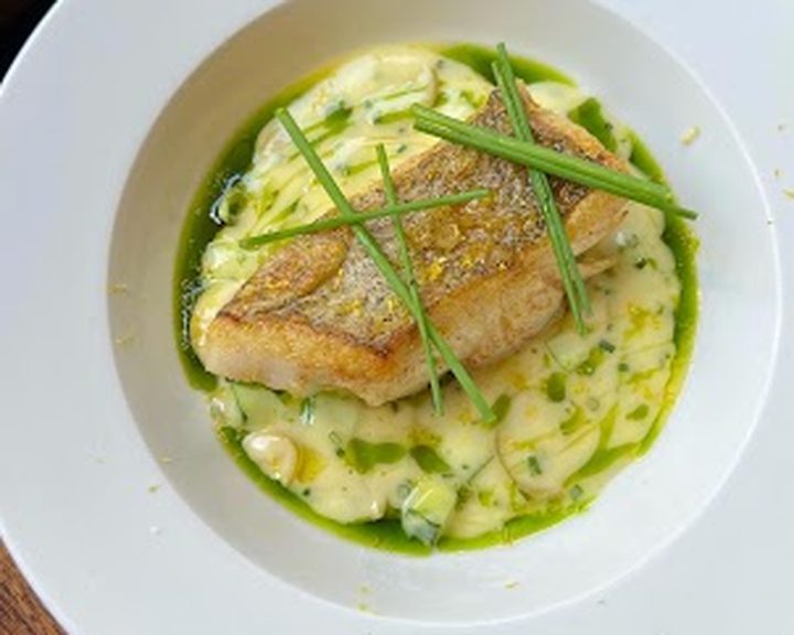 Seasonal fish and greens at Clipstone restaurant in Fitzrovia