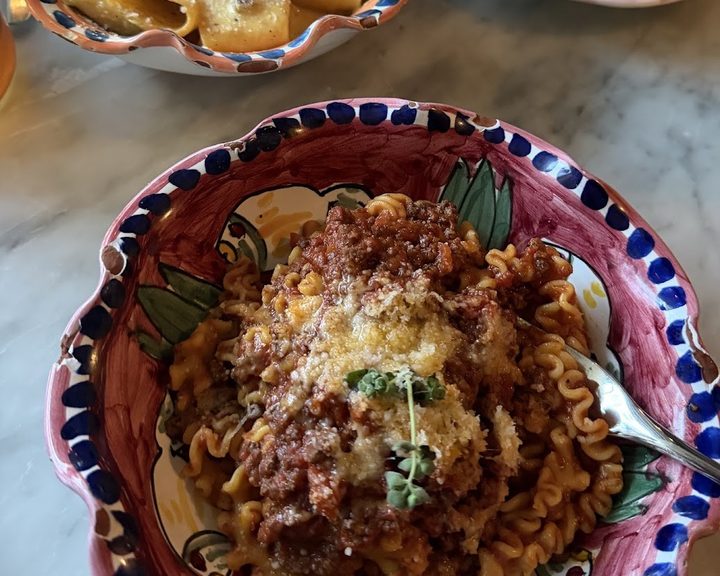 Italian pasta dish at Como Garden in Kensington