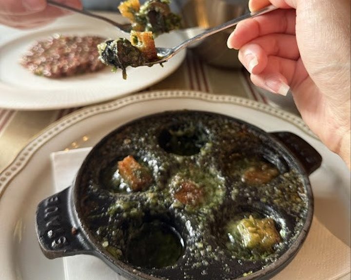 French snails in garlic butter at L’Escargot Bleu in Edinburgh