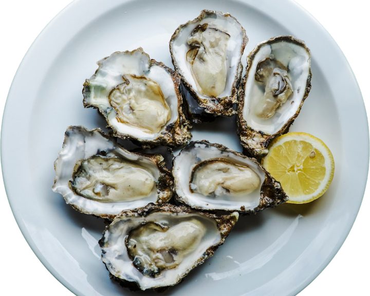 Fresh oysters with lemon at London Shell Co on Swain's Lane