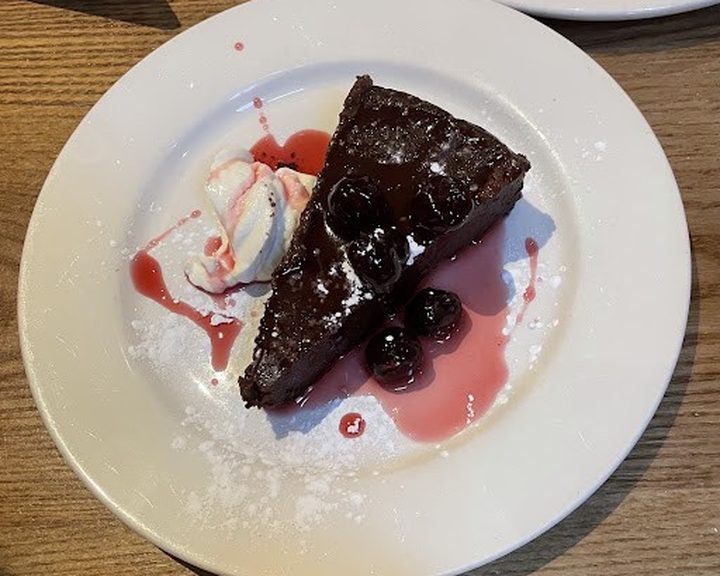 Chocolate cake with cherries at Valvona and Crolla Caffè Bar in Edinburgh