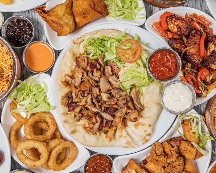 A colourful Indian sharing platter at Bingi's Kitchen in Belfast