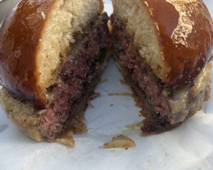 A beef burger served at Dove in Notting Hill