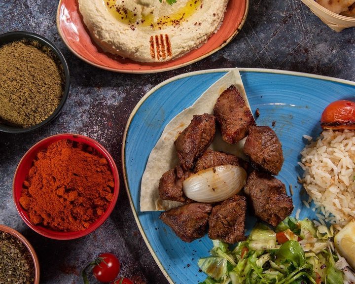 Turkish grilled meat and mezze platter at Haven Grill in Ealing