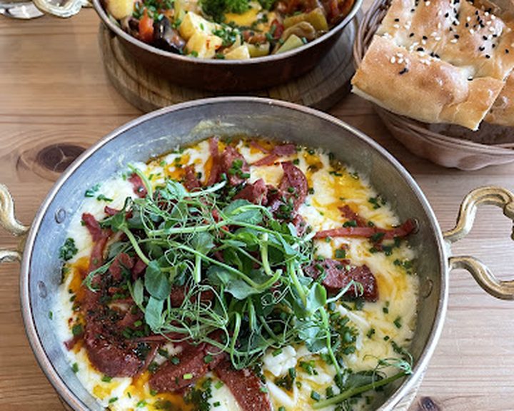 A colourful Turkish brunch bowl at Longa Turkish Cafe in Cardiff