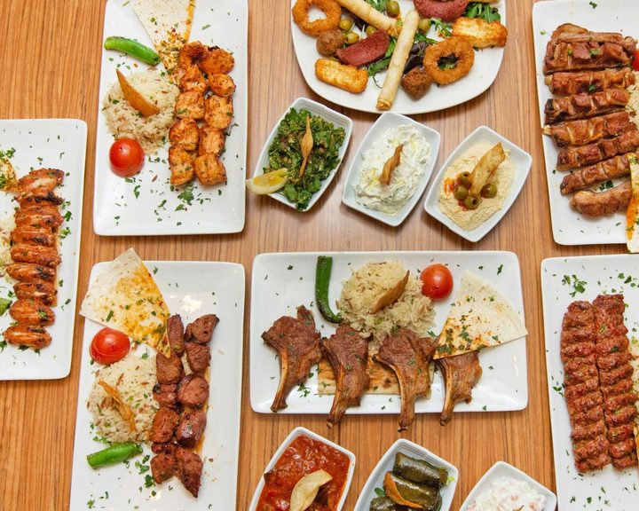 Turkish grilled meats, rice, flatbread and mezze at Taksim Restaurant Greenwich
