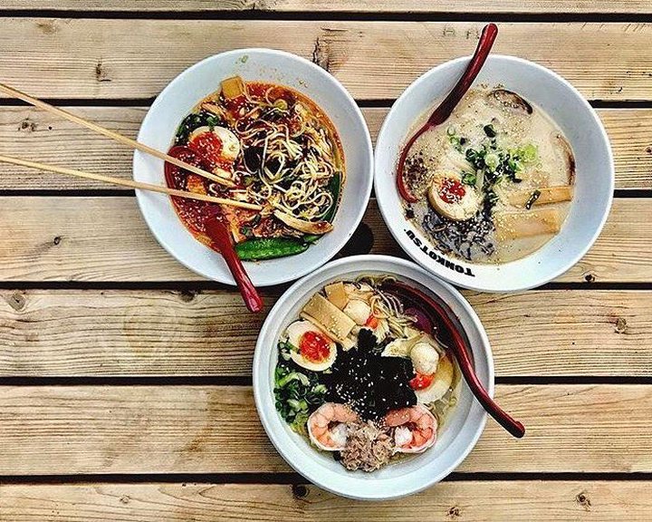 Tonkotsu ramen and gyoza at Battersea Power Station
