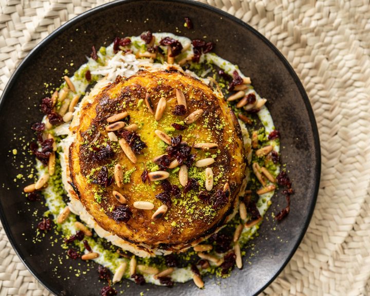 Bahraini rice dish with nuts and dried fruit at Villa Mama's London