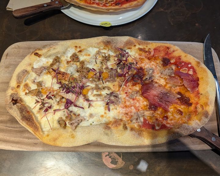 A hand-stretched pizza at Zizzi Cardiff Mermaid Quay
