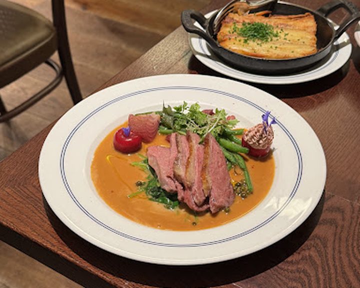 French-inspired meat and vegetable dish at 64 Goodge Street