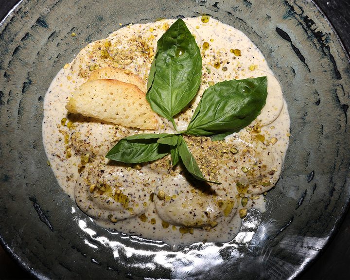 Handmade ravioli in a creamy sauce at A Pin of Salt in Cardiff