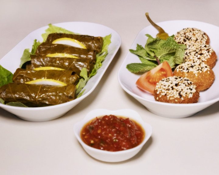 Lebanese mezze plates at Chez Abir Lebanese Restaurant