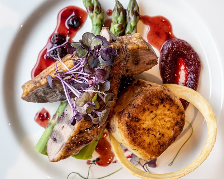 A colourful plated main course at Hope Street Restaurant in Belfast
