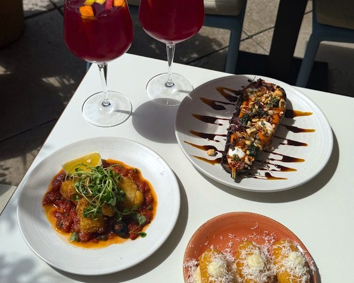 Spanish tapas dishes arranged at La Gamba on the South Bank