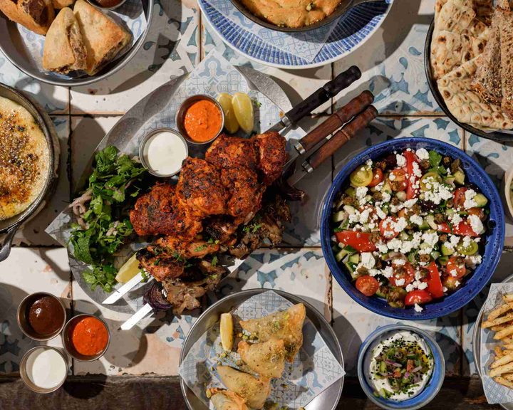 An Eastern Mediterranean sharing spread at Megan’s Clapham Old Town