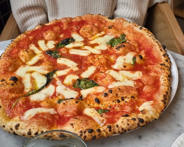 A blistered Neapolitan pizza at Rudy's Westfield
