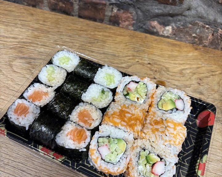 A sushi plate at Sumo Cat on Lisburn Road