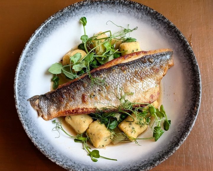 A precisely plated fish dish at Taisteal in Edinburgh