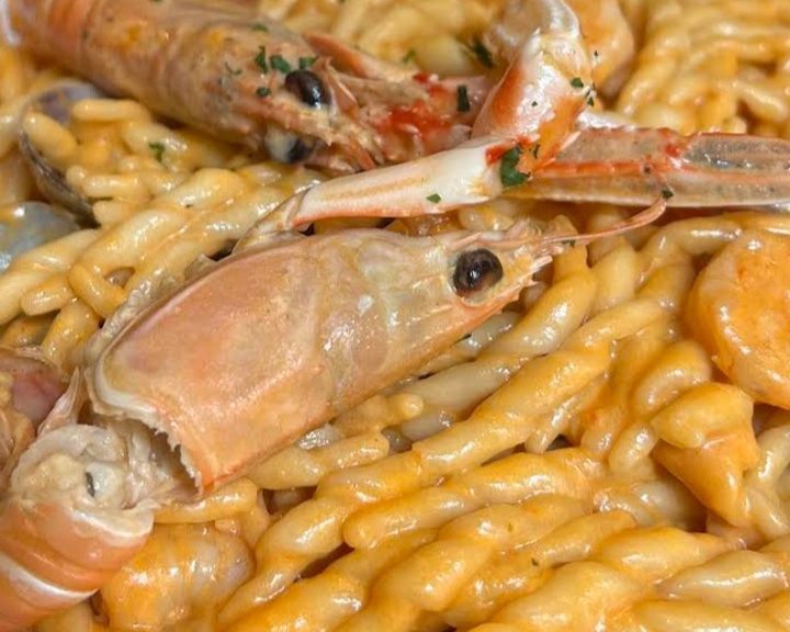 Puglian seafood pasta with langoustine at Terra Rossa St Paul's