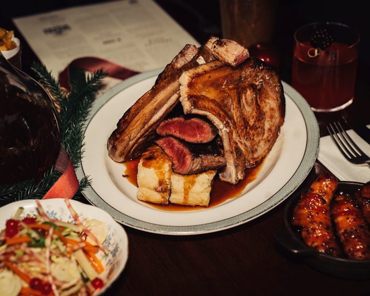 Chops and roast potatoes with gravy at Blacklock Shoreditch