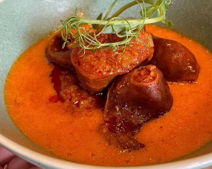 Rich Spanish tapas dish in paprika sauce at Cata in Stockbridge