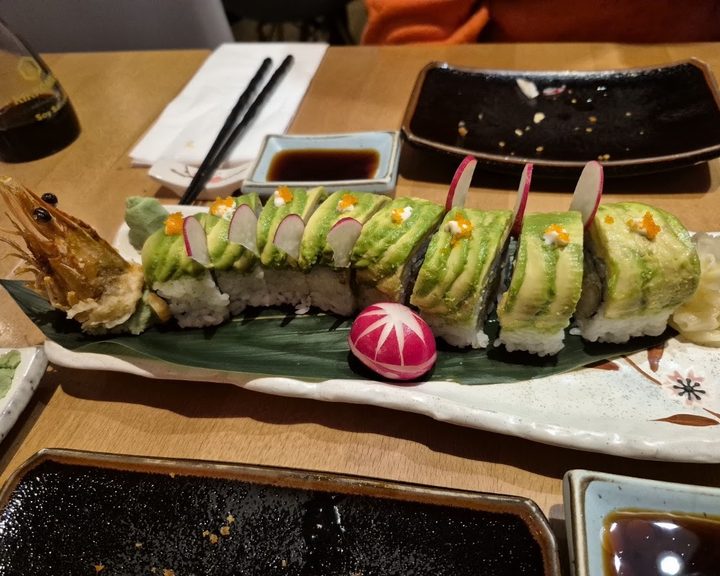 Colourful sushi roll at Chizuru Tei on Morrison Street
