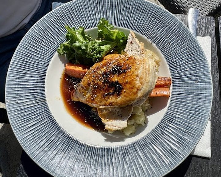 A seasonal main course with vegetables at Dine Murrayfield in Edinburgh