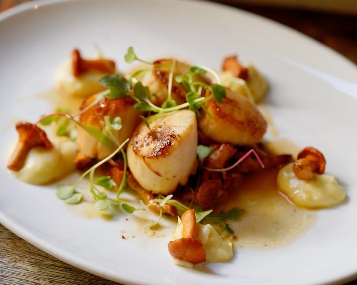 Scallops in sauce at Gazette Putney
